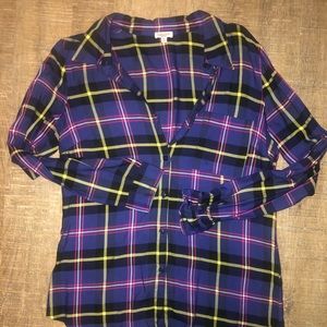 Vibrant plaid button down